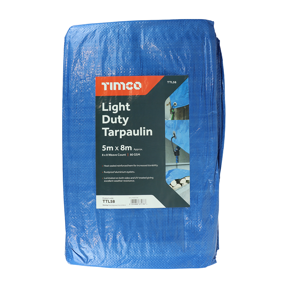 TIMCO Light Duty Tarpaulin Blue - 5 x 8m